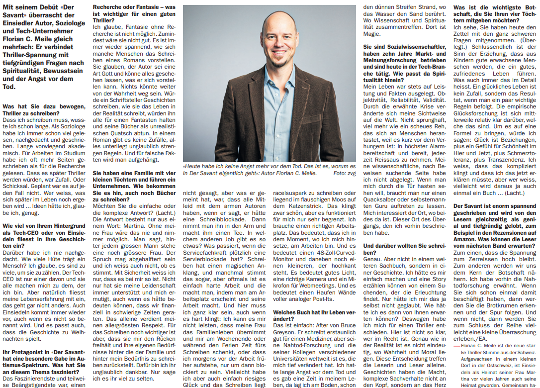 Zeitungsartikel im Einsiedler Anzeiger